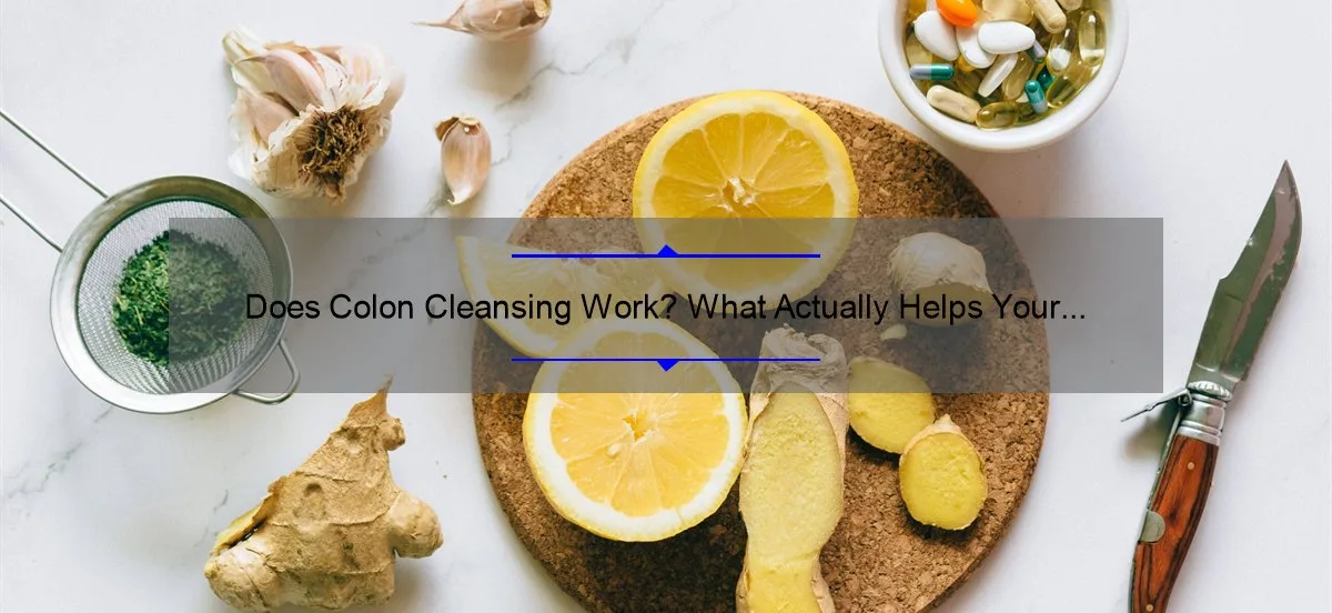 Colon cleansing and digestion: lemon, fresh ginger and herbs on a kitchen counter