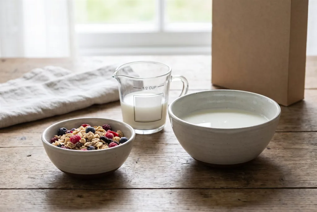 How to Read Nutrition Facts Labels Correctly 4 Serving size matters when you read nutrition facts labels: two cereal bowls and a measuring cup